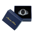 Men Silver Minimal Classic Onyx Signet Ring