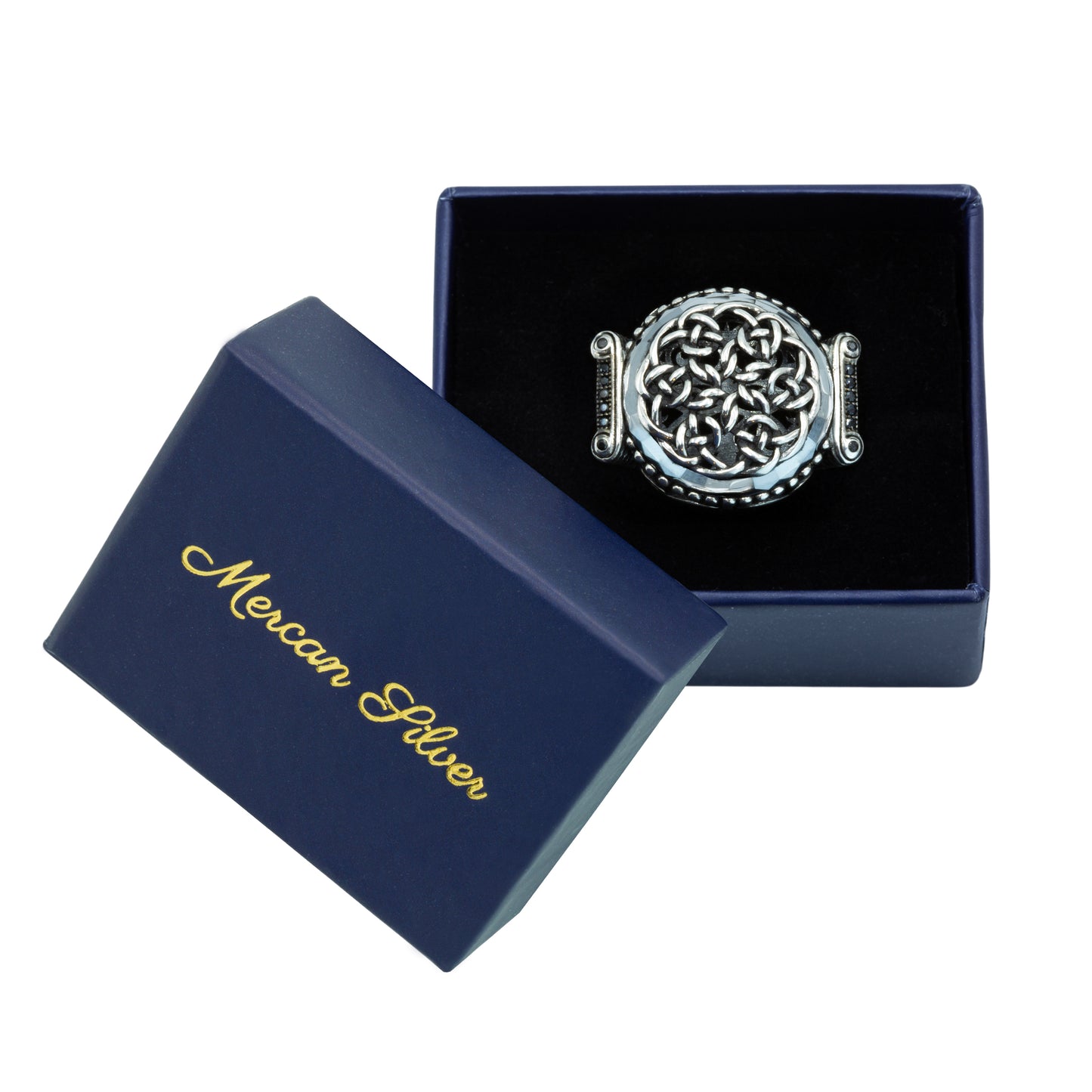 Silver Handmade Knot Pattern Viking Ring