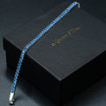 Silver Aquamarine Tennis Bracelet for Men - Luxury Blue Stone Jewelry - Elegant 925 Sterling