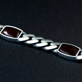 Pulsera de cadena con piedras preciosas de ágata y eslabones cubanos de plata de ley 925