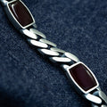 Pulsera de cadena con piedras preciosas de ágata y eslabones cubanos de plata de ley 925