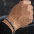 Silver Aquamarine Tennis Bracelet for Men - Luxury Blue Stone Jewelry - Elegant 925 Sterling
