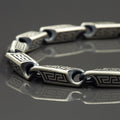 925 Men Silver Greek Decor Style Chain Bracelet