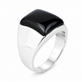 925 Sterling Silver Black Onyx Signet Ring for Men