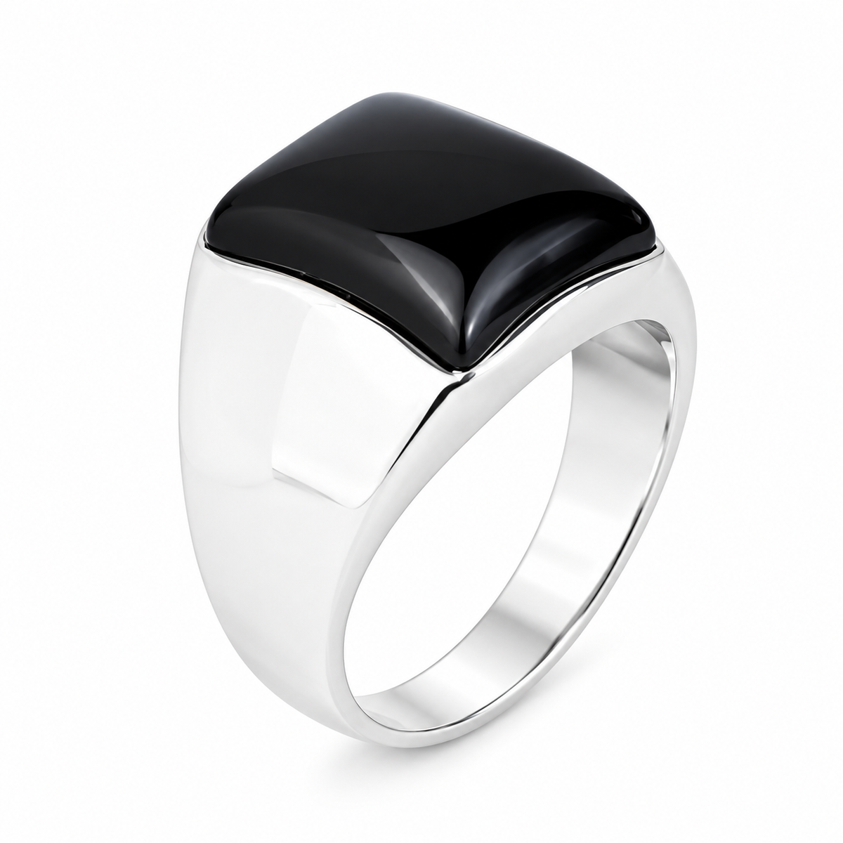 925 Sterling Silver Black Onyx Signet Ring for Men