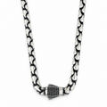 925 Sterling Silver 5mm Oxidized Chain Necklace for Men