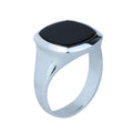Sterling Silver Onyx Ring, Mens Signet Ring, Onyx Statement Ring, Onyx Square Signet Ring, Solid Silver Ring, 925k Sterling Silver Ring