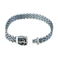 Solid Silver Cable Bracelet, Handmade Onyx Anchor Bracelet, Elegant Men Chain Bracelet, Anchor Chain Bracelet, Bracelet For Men