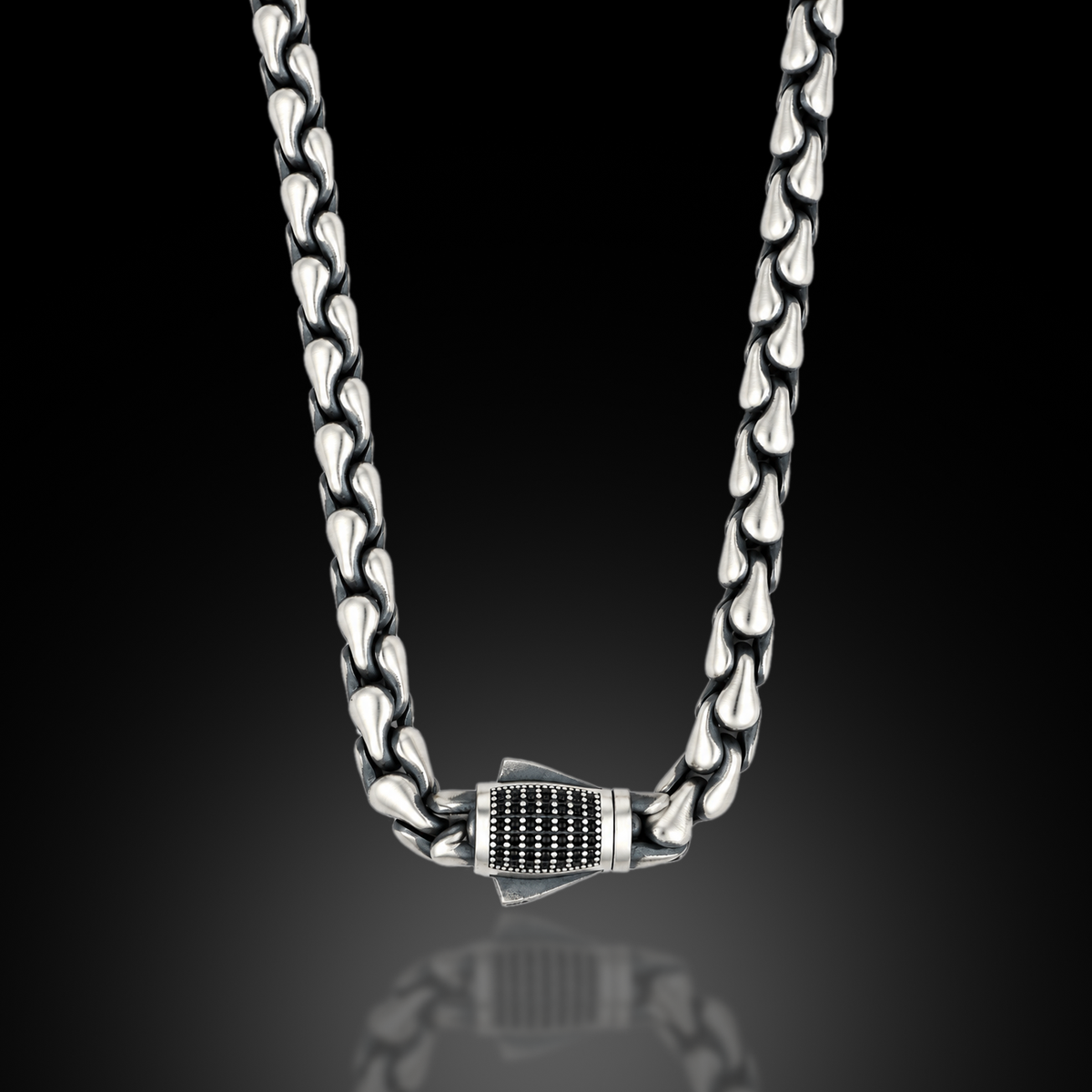 925 Sterling Silver 5mm Oxidized Chain Necklace for Men