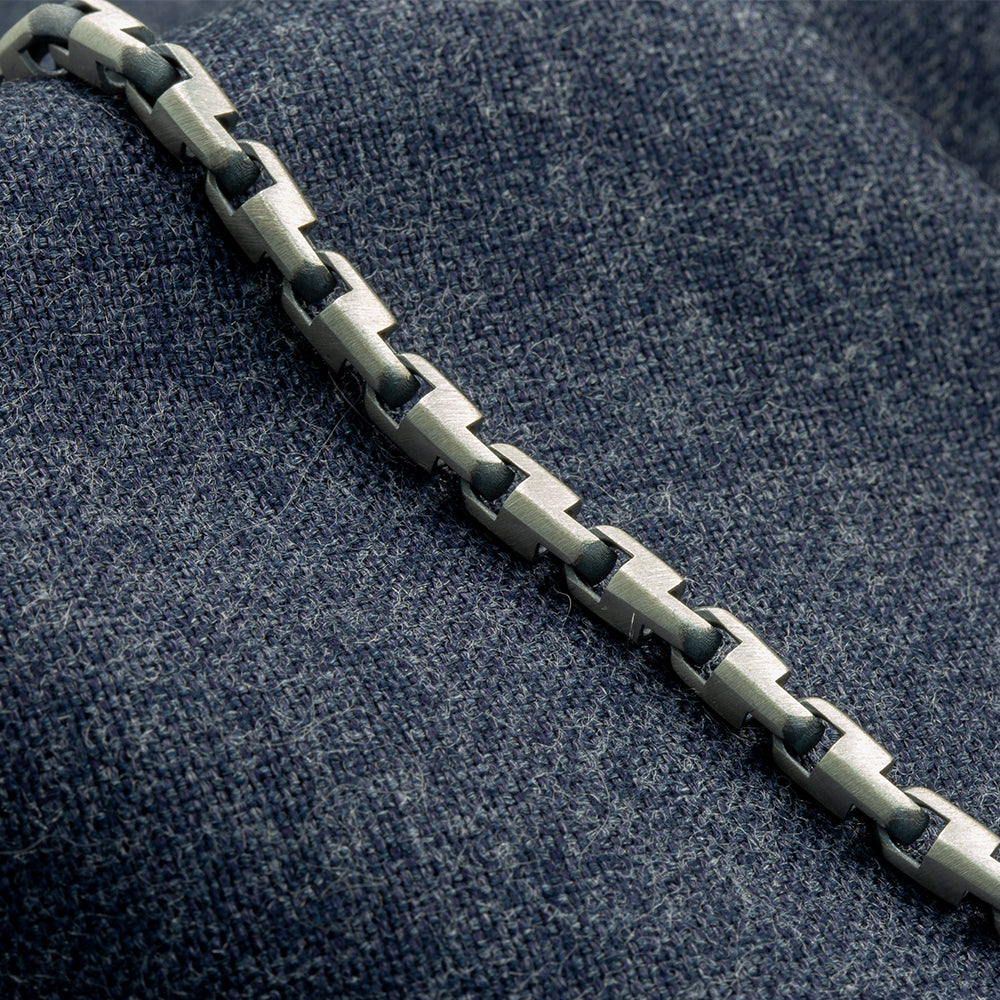 925 Sterling Silver Men Box Chain Bracelet