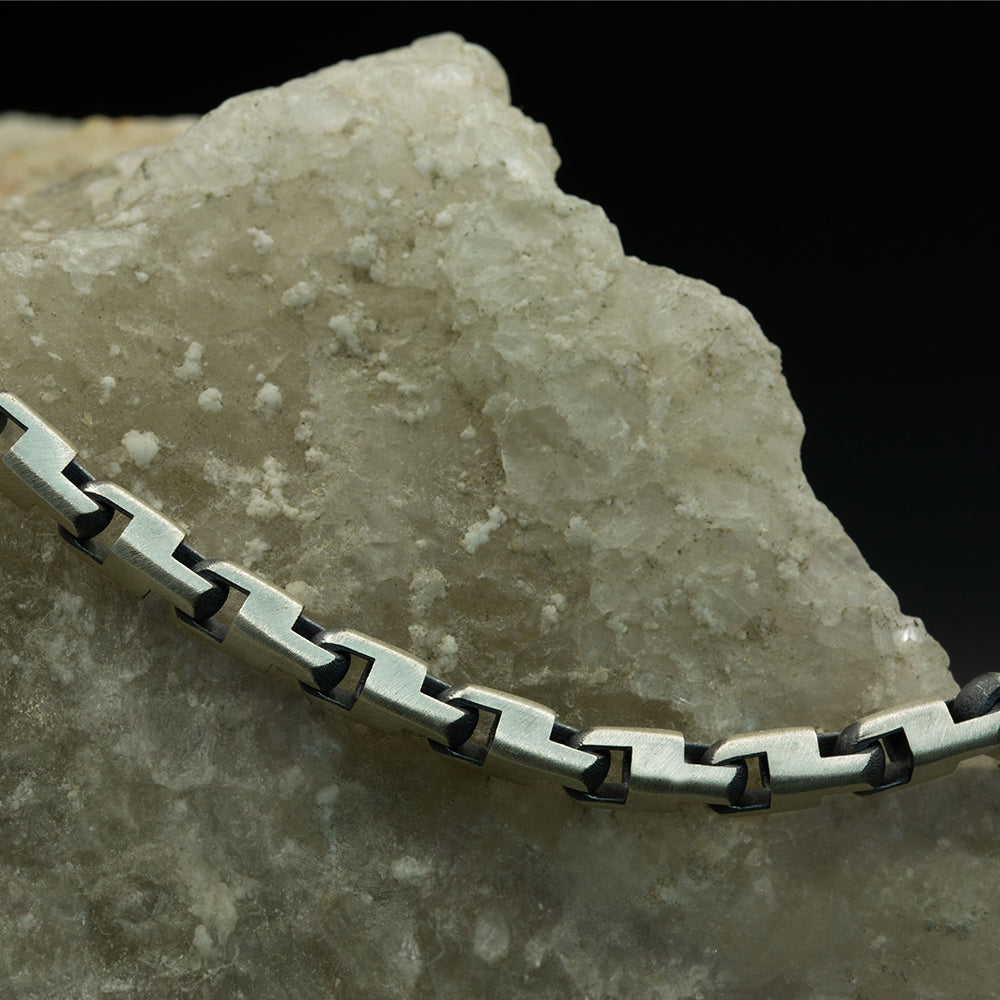 925 Sterling Silver Men Box Chain Bracelet