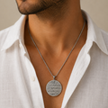 Silver Ayatul Kursi Necklace, 925 Sterling Silver Pendant, Quran Verse Islamic Jewelry, Arabic Calligraphy Necklace