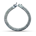 Pulsera de cadena tipo cola de zorro Franco para hombre, plata de ley 925