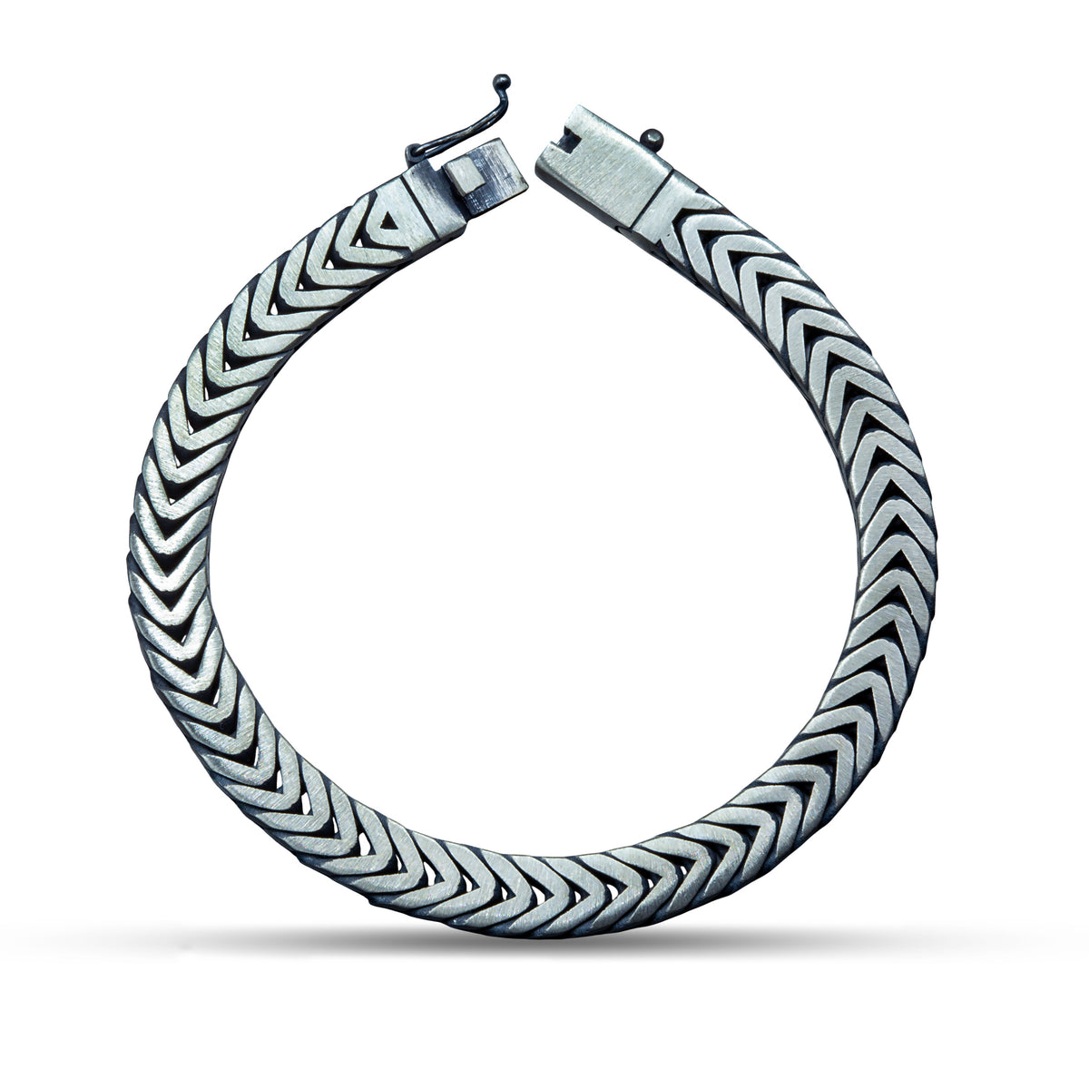 Pulsera de cadena tipo cola de zorro Franco para hombre, plata de ley 925