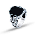 Men Handmade Black Onyx Gemstone Signet Ring