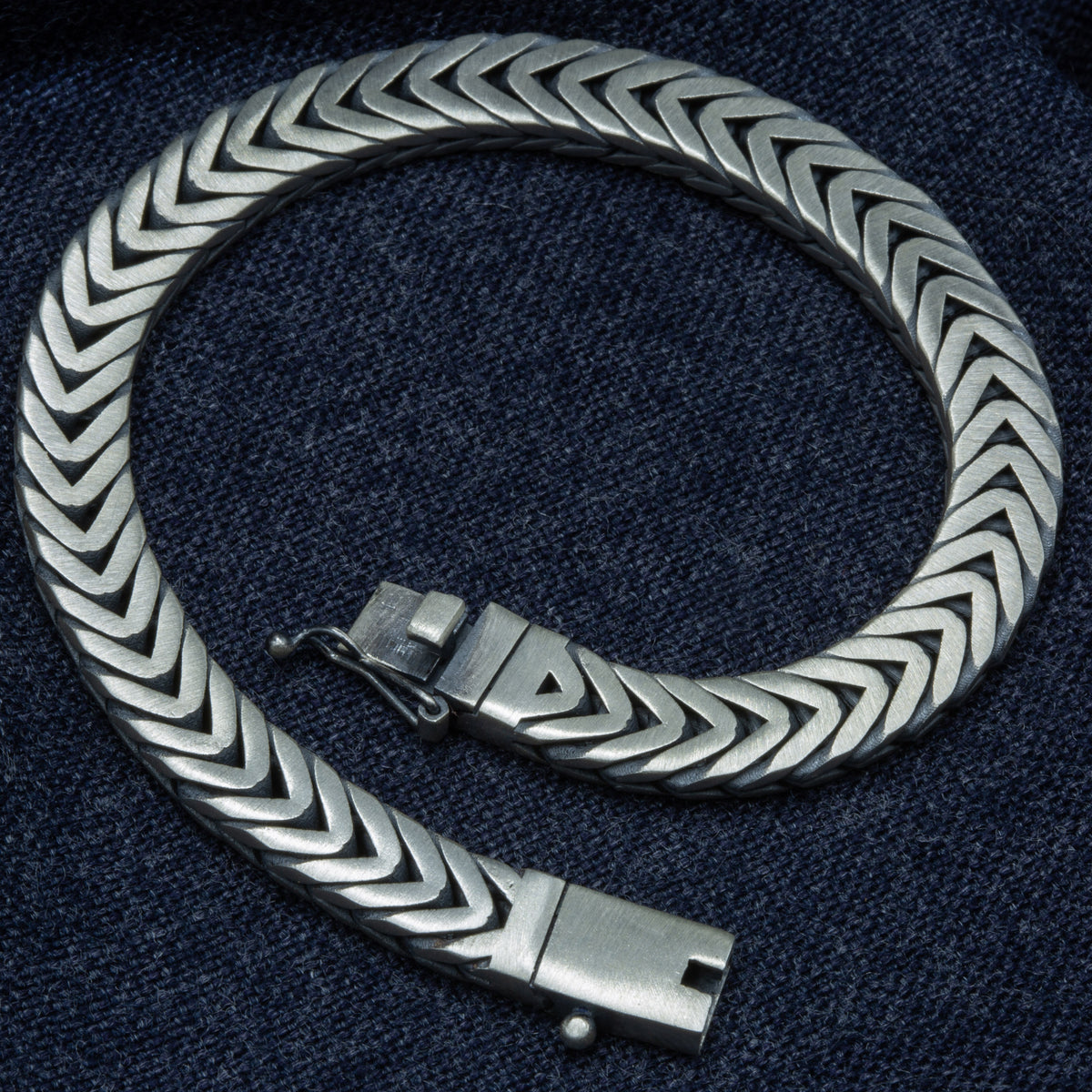 Pulsera de cadena tipo cola de zorro Franco para hombre, plata de ley 925