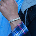 Pulsera de cadena tipo cola de zorro Franco para hombre, plata de ley 925
