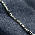 925 Sterling Silver Black Onyx King Chain Byzantine Bracelet