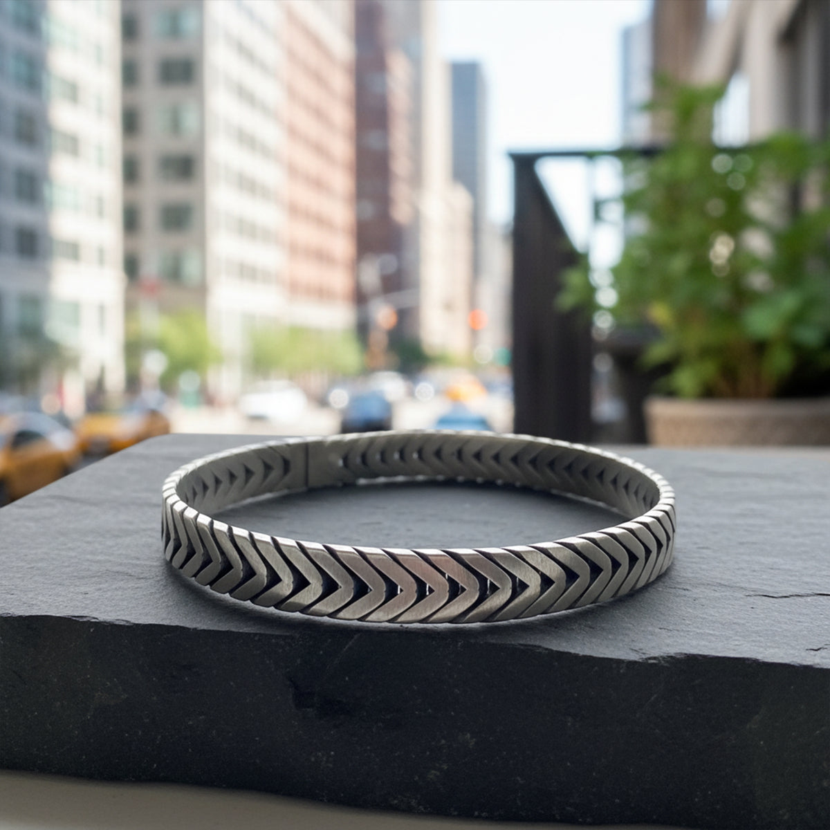 Pulsera de cadena tipo cola de zorro Franco para hombre, plata de ley 925