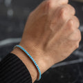 Silver Unisex Round Turquoise Tennis Bracelet