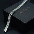 Pulsera de cadena tipo cola de zorro Franco para hombre, plata de ley 925