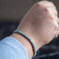 Silver Unisex Round Turquoise Tennis Bracelet