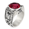 925 Sterling Silver Ruby Ring for Men – Handmade Vintage Style