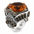 925 Sterling Silver Sultanite Ring for Men – Color Changing Gemstone