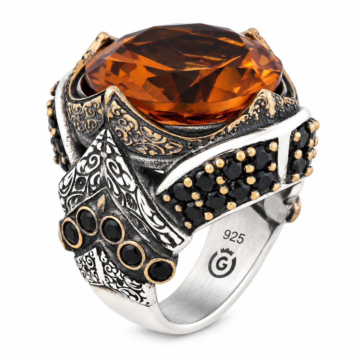 925 Sterling Silver Sultanite Ring for Men – Color Changing Gemstone