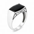 925 Sterling Silver Black Onyx Signet Ring