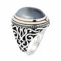 925 Silver Yemen Agate Stone Ring, Natural Agate Gemstone Ring, Rurkish Handmade Silver Ring, 925k Sterling Silver Ring, Gift For Him