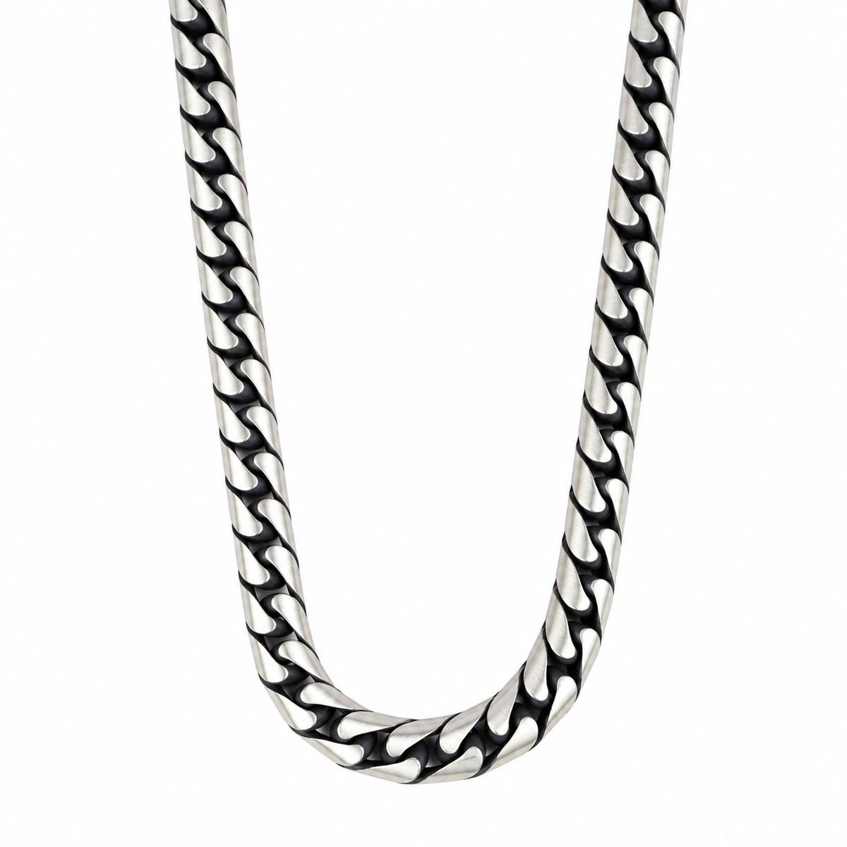 925 Sterling Silver 8mm Round Curb Chain Necklace for Men