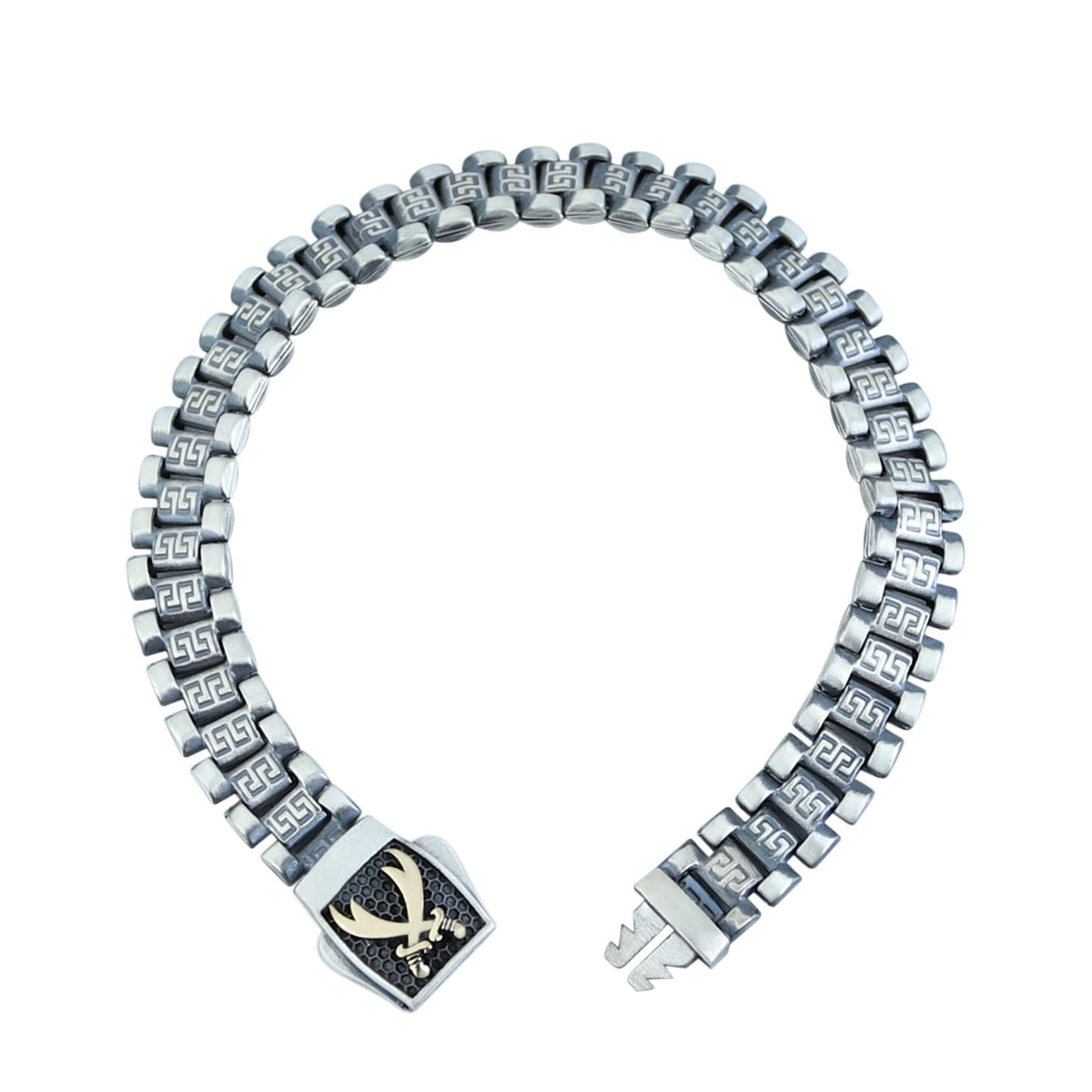 Silver Zulfiqar Sword Bracelet, Greek Style Chain Sword Bracelet, Hz Ali Zulfiqar Bracelet, King Chain Bracelet, 925 Sterling Silver