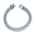 Silver 12MM Curb Chain Bracelet, Elegant Men Solid Chain Bracelet, Cuban Link Chain Bracelet, Perfect Men's Bracelet, 925 Silver