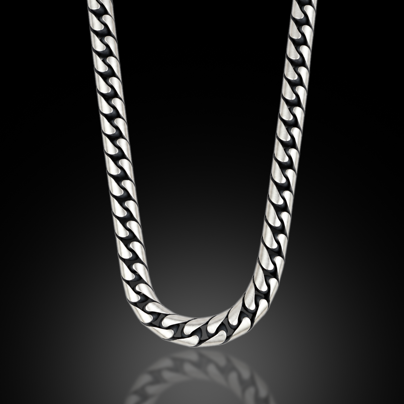 925 Sterling Silver 8mm Round Curb Chain Necklace for Men
