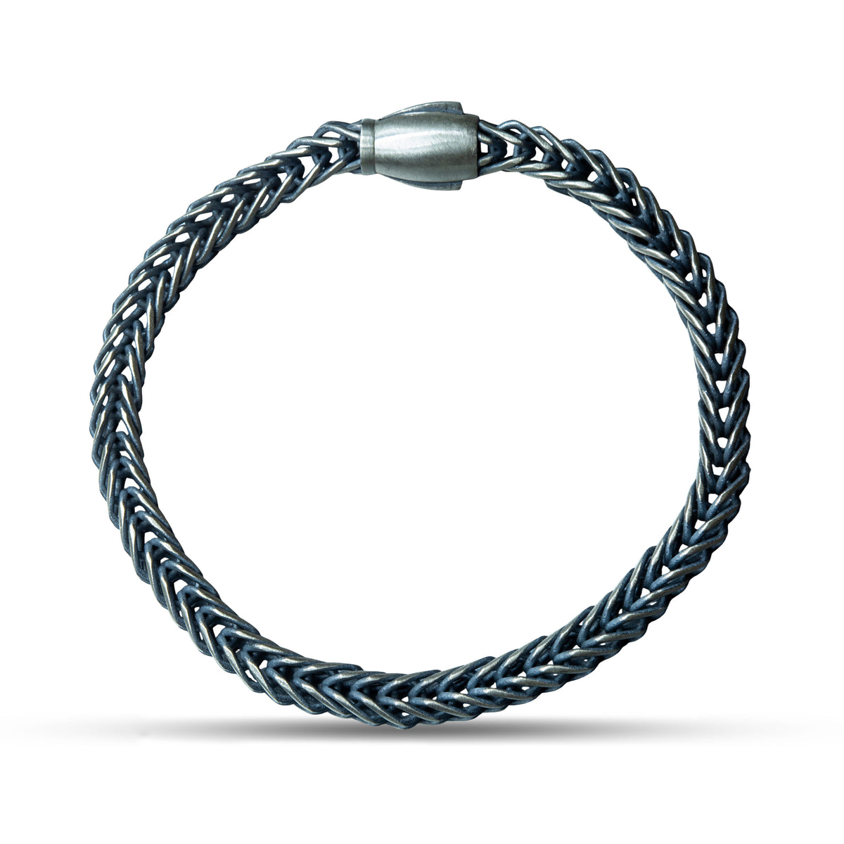 925er Silber Herren-Armband aus geflochtenem Kettengeflecht, handgefertigt