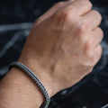 925er Silber Herren-Armband aus geflochtenem Kettengeflecht, handgefertigt