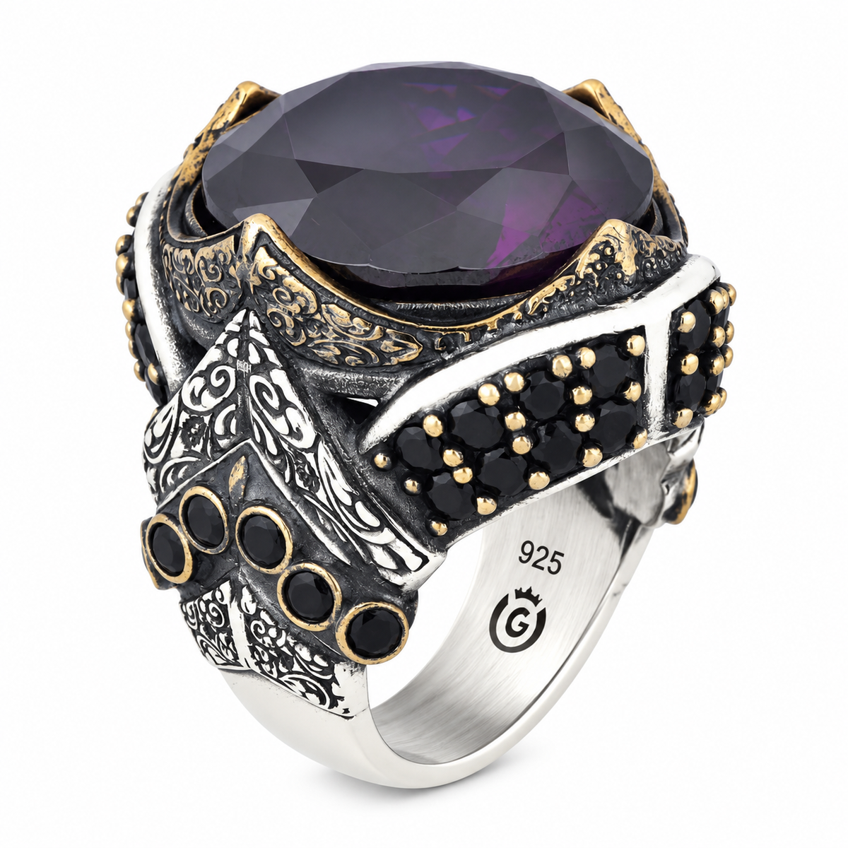 925 Sterling Silver Amethyst Ring – Vintage Gemstone Ring