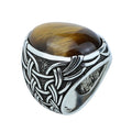Men Handmade Tiger Eye Ring, Large Engraved Men Ring, Natural Tiger Eye Gemstone Ring, Turkish Handmade 925k Sterling Silver Ring