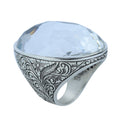 Men Large Silver White Diamond Ring, Moissanite Gemstone Men Ring,Silver Vintage Handcrafted Ottoman Men Ring