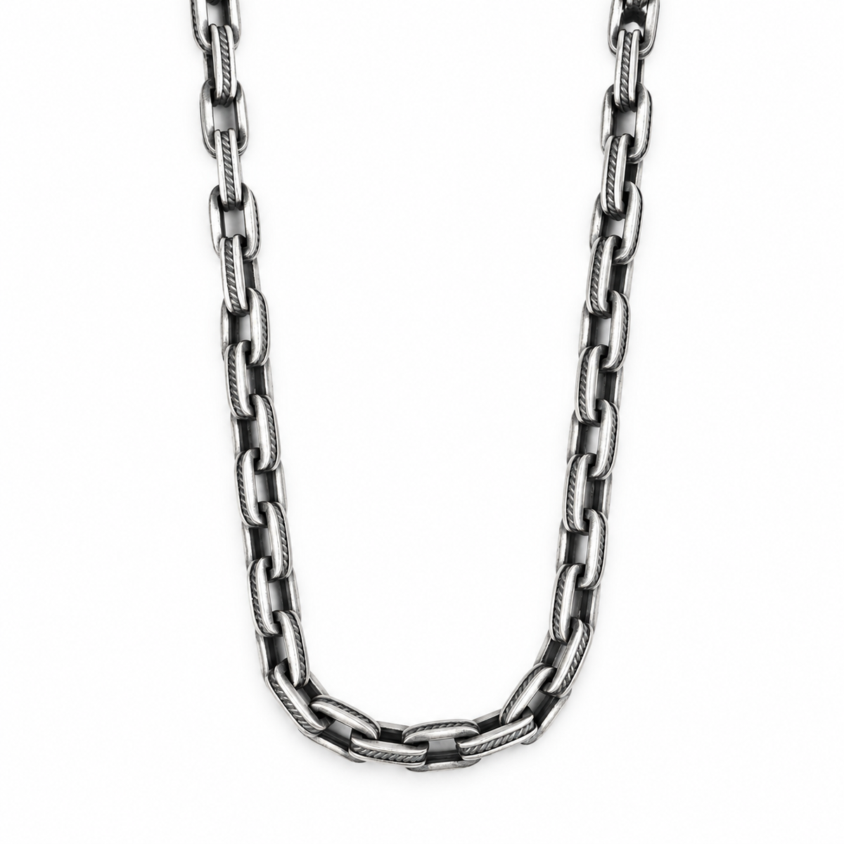 925 Sterling Silver Oxidized Gothic Chain Necklace for Men