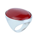 Man Red Jade Stone Ring, Classic Solid Large Stone Ring, Ottoman Style Large Ring, Turkish Big Gemstone Sterling Silver Ring
