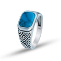 Men Handmade Greek Style Natural Turquoise Ring