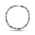 925 Silver Sapphire Byzantine Vintage Chain Bracelet