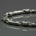 925 Silver Sapphire Byzantine Vintage Chain Bracelet