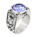 925 Sterling Silver Amethyst Ring for Men – Vintage Signet Style