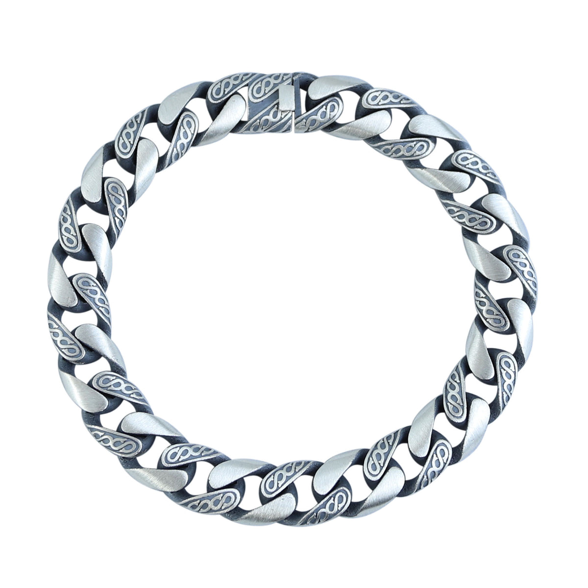 Silver 10MM Engraved Chain Bracelet, Men Curb Chain Bracelet, Cuban Link Chain Bracelet, Perfect Men's Bracelet, Gift For Men