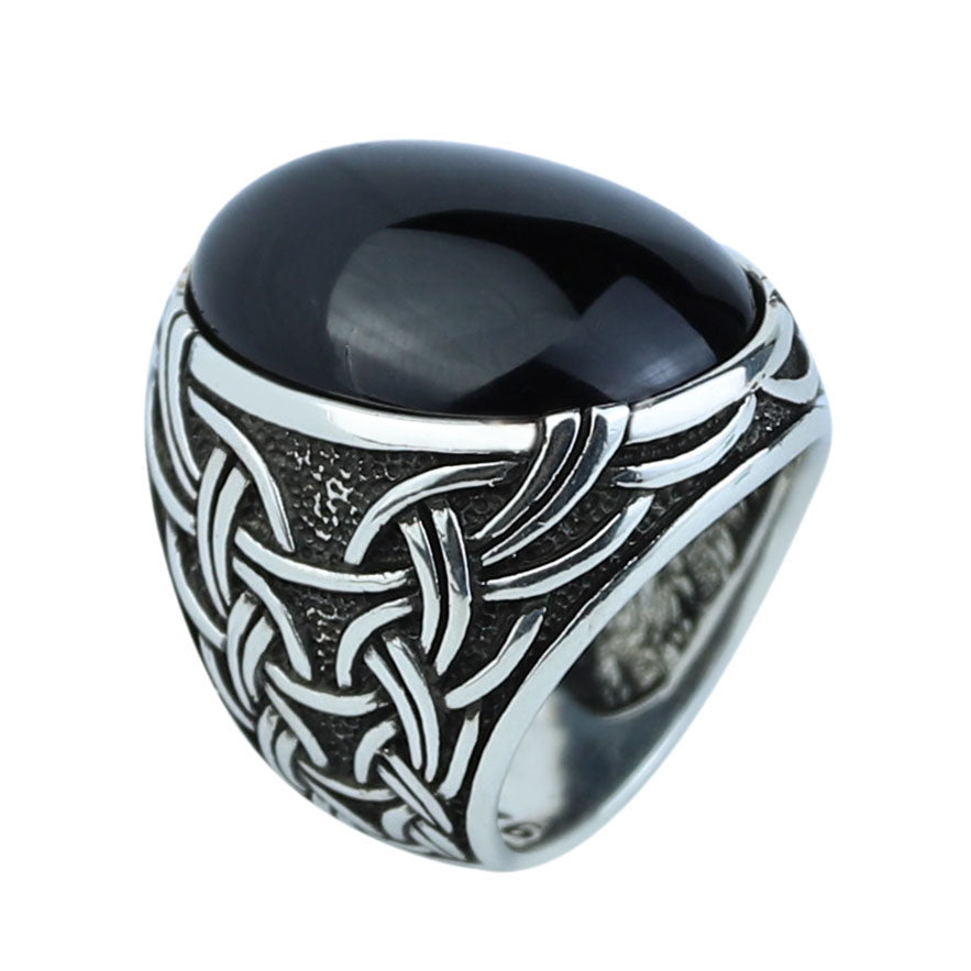 Men Silver Onyx Signet Ring, Engraved Onyx Oval Ring, Onyx Large Ring, Pinky Men Ring, Onyx Statement Ring, Gift For Men, Mens Gift