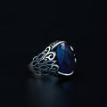 Men Handmade Oval Zircon Sapphire Gemstone Ring