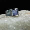 925 Men Sterling Silver Amethyst Gemstone Handmade Ring